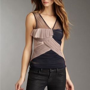 BCBGMaxAzria ‘Ella’ - Black and Cream V-Neck Tank Top